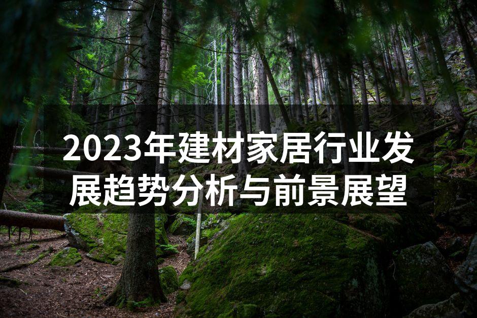 2023年建材家居行业发展趋势分析与前景展望